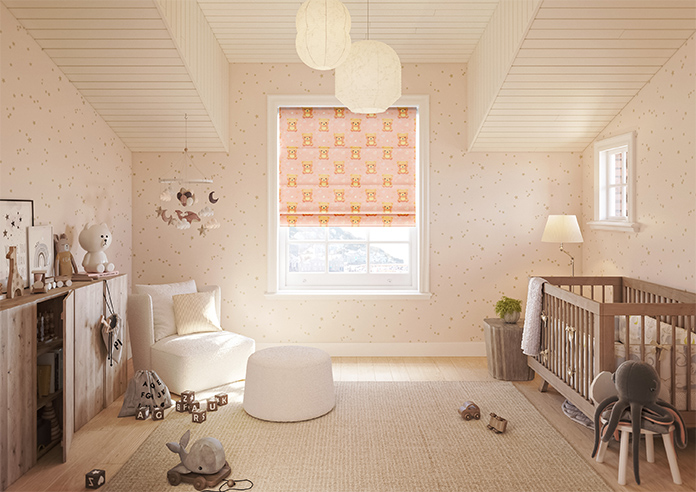 Little Bear, Peach Sorbet - Roman Blind - Image 8